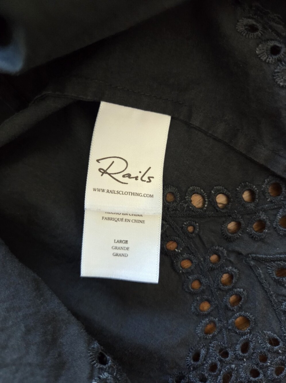 Rails Rosie Peplum Smocked Top Medium + Rails Rhea Tiered Eyelet Skirt Large - Picture 13 of 14